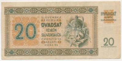 Szlovákia 1939. 20K "Hs 7 909123" T:F,VG
Slovakia 1939. 20 Korun "Hs 7 909123" ...