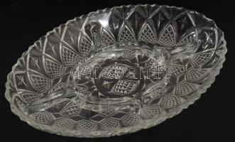 Több részes üveg kínáló tál. Hibátlan 32 cm