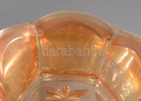 Sárga üveg váza. Formába öntött, anyagában színezett hibátlan 21 cm