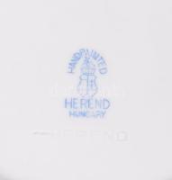 6 db herendi süteményes tányér. Kézzel festett, jelzett, kis kopással d: 17 cm