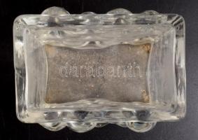 Hólyagos üveg váza., formába préselt, hibátlan 13 cm