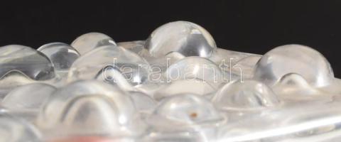 Hólyagos üveg váza., formába préselt, hibátlan 13 cm