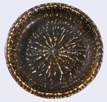 Gunnar Nylund (1904-1997) Svédország, mázas kerámia tál, jelzett, hibátlan d: 19 cm
