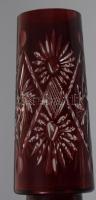 Bíborpácolt üveg váza. hibátlan 24 cm,
