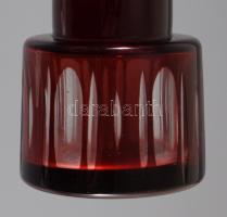 Bíborpácolt üveg váza. hibátlan 24 cm,