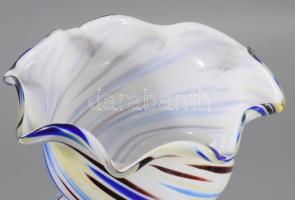 Sokszínű üveg váza. Formába öntött, hibátlan 25 cm