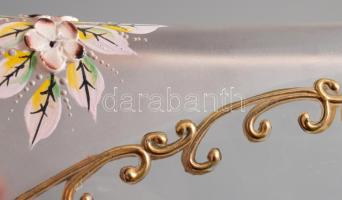 Ajkai díszes váza. Kézzel festett, anyagában színezett. hibátlan, jelzett 23 cm