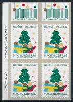 2025 Karácsony négyestömb vonalkódokkal, baloldali ívszéli jókívánságokkal