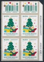 2025 Karácsony négyestömb vonalkódokkal, jobboldali ívszéli jókívánságokkal