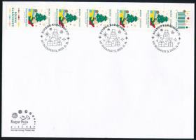 2025 Karácsony aranyozott ötöscsík FDC-n