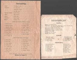 cca 1935 Vegyes választási irat tétel, igazolvány, szavazólap, stb.