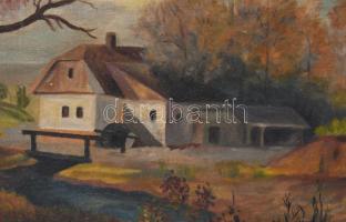 Decsy Etelka (XX. sz. első fele): Vízimalom. Olaj, vászon, jelezve jobbra lent. Kissé sérült. Dekora...