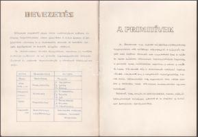 Vegyes művészeti stílusokat ábrázoló táblák, kézzel készített illusztrációk, 8p