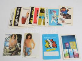 1971-1986 Vegyes kártyanaptár tétel, 17 db, közte két erotikus
