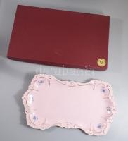 Haas és Czjizek porcelán tál. Rózsaszín. 32x18 cm Eredeti dobozában hibátlan