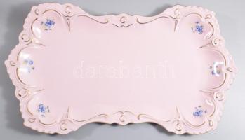 Haas és Czjizek porcelán tál. Rózsaszín. 32x18 cm Eredeti dobozában hibátlan