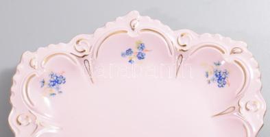 Haas és Czjizek porcelán tál. Rózsaszín. 32x18 cm Eredeti dobozában hibátlan