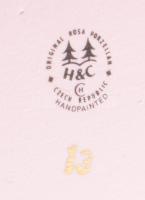 Haas és Czjizek porcelán tál. Rózsaszín. 32x18 cm Eredeti dobozában hibátlan