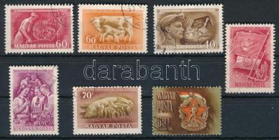 1950-1951 7 db klf bélyeg számvízjellel (20.500)