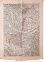 cca 1920 Szombathely környékének katonai térképe, 1 : 200.000, Militärgeographisches Institut, lapszéli sérülésekkel, 64,5x45,5 cm