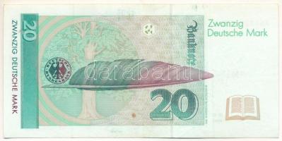 Németország 1991. 20M "AA 4329193U6" T:XF fo.
Germany 1991. 20 Mark "AA 4329193U6&qu...