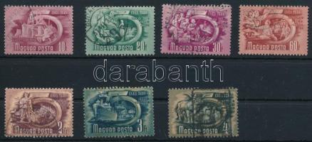 1951/53 Ötéves terv (II.) 7 db klf értéke számvízjellel (28.100)