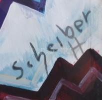 Scheiber H jelzéssel: Női páros. Vegyes technika, karton. Sérült. 57x45 cm. Üvegezett fakeretben