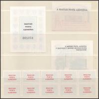 Magyar Posta ajándéka 3 klf blokk, közte Köztársasági címer + 10-es tömb (35.000)