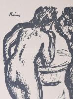 Rippl-Rónai József (1861-1927): Aktok. Cinkográfia, papír, jelzett a cinkográfián, lapméret 35,5x26 ...