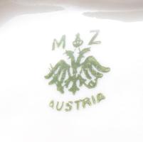 2 db Moritz Zdekauer porcleán gyertyatartó ca 1900 Karlsbad Kézzel festett, jelzett, hibátlan 16 cm