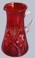 Kristály vizes kancsó, Kézzel csiszolt, hibátlan 26 cm