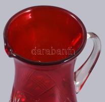 Kristály vizes kancsó, Kézzel csiszolt, hibátlan 26 cm