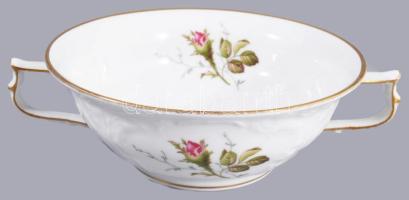 6 db Rosenthal domborított mintás leveses csésze. Kézzel festett, jelzett, kis kopással d: 14 cm