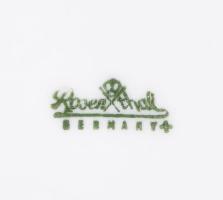 6 db Rosenthal domborított mintás leveses csésze. Kézzel festett, jelzett, kis kopással d: 14 cm