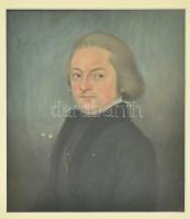 Ismeretlen XVIII-XIX. sz magyar festő. Házaspár portréja. Két db. Olaj, vászon, jelzés nélkül. Dublí...