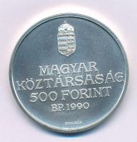 1990. 500Ft Ag "Kölcsey Ferenc születésének 200. évfordulója" sérült kapszulában T:BU patina Adamo EM116