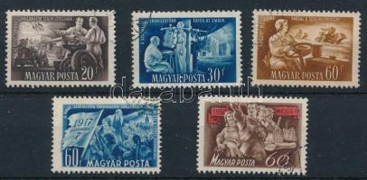 1951-1952 5 db klf bélyeg számvízjellel (13.200)