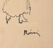 Rónai jelzéssel: Három grácia. Tus, papír. 30,5x21 cm. Üvegezett keretben