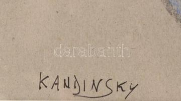 Kandinsky jelzéssel: Kompozíció. Vegyes technika, papír. 31x25 cm. Üvegezett fakeretben