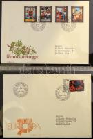 Liechtenstein FDC és CM tétel az 1970-es, 1990-es évekből, 3 db FDC berakóban, dobozban