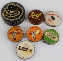 7 db régi és újabb fém cipőpaszta doboz.