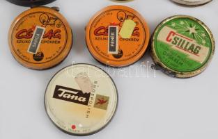 7 db régi és újabb fém cipőpaszta doboz