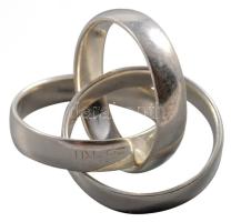 Ezüst (Ag) trinity gyűrű, jelzett, méret: 56, nettó: 10,9 g