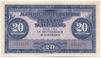 Ausztria 1944. Szövetséges megszállás 20Sch "D46 064275" T:AU Austria 1944. Allied Occupation 20 Schilling "D46 064275" C:AU Krause P#107
