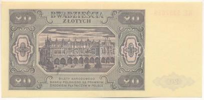Lengyelország 1948. 20Zl "KE 5357659" T:XF
Poland 1948. 20 Złotych "KE 5357659"...
