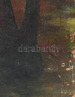 Mille jelzéssel: Tehenek. Olaj, vászon, kartonon. Sérült. 45x56,5 cm