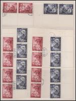 1952 Rákosi Mátyás 60f + 2Ft 10-10 db bélyeg alsó üres mezővel (24.000)