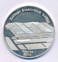 2002. "Zollner Elektronik Szügy - Avatás 2002" kétoldalas, peremén jelzett Ag emlékérem kapszulában (20,06g/0.999/40mm) T:AU (eredetileg PP) folt