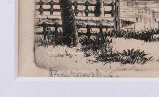 Baranszky Emil László (1877-1941): A Széchenyi-híd (Lánchíd). Rézkarc, papír, jelzett, üvegezett fak...