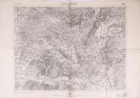 1933 Putnok és Szendrő környékének térképe, 1 : 75.000, M. Kir. Állami Térképészeti Intézet, kisebb lapszéli sérülésekkel, 44x63 cm